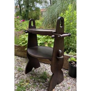 Oak Serving Trolley By Charles Dudouyt