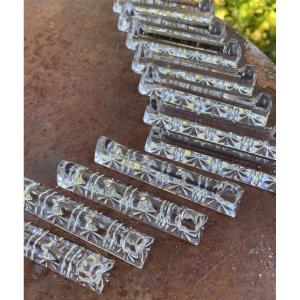 The Set Of 11 Cut Crystal Knife Holders