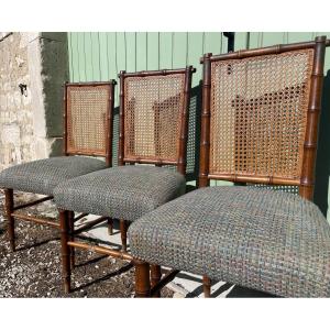 The Set Of 3 Bamboo Chairs 