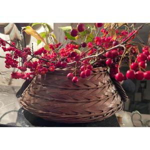 Small Woven Wicker Ikebana Basket 