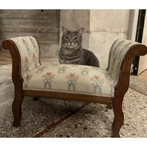 Mini Footstool Bench Covered In Silk 