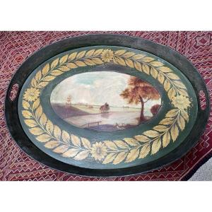 Painted Sheet Metal Tray, From The Restoration Period