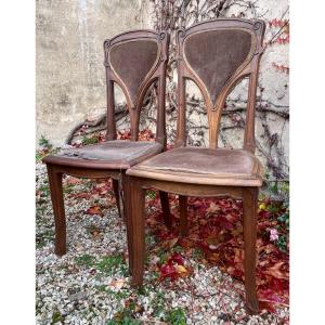 Pair Of Chairs Attributed To Eugène Vallin