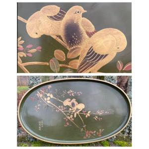 Japanese Tray Decorated With Gold