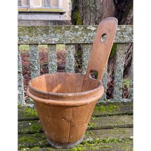 Folk Art Bucket With Handle 