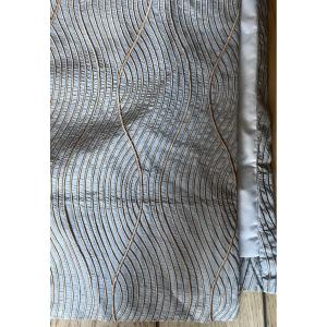 The Large Double Curtain In Gold And Blue Wild Silk 