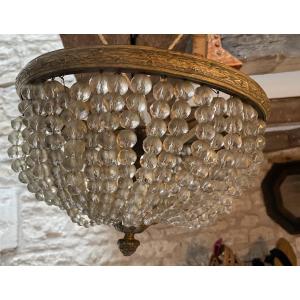 Bronze Beaded Ceiling Light, Napoleon III Period 