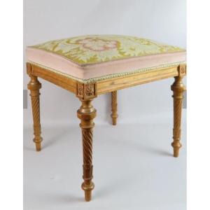 Stool Covered With A Tapestry In The Stitch 