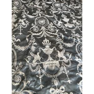 Curtain, Door Curtain, In Blue Silk, Blackout, Restoration 