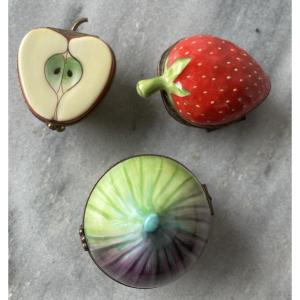 La Petite Boite à Pilule De Collection Fruits, Limoges