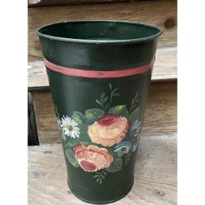 Small Wastepaper Basket In Painted Sheet Metal