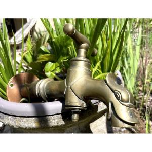 19th-century Bronze Animal-headed Fountain Spout