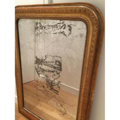 Mirror Louis Philippe Wood Gilded Mercury Ice H111 Cm