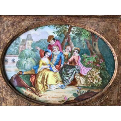 Table On Porcelain Plate, Framed, Twentieth