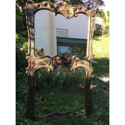 Fireplace Trumeau Carved Wood, XVIII