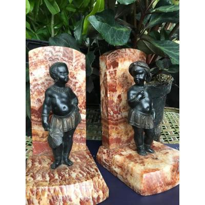 Bronze Nubian Bookends, Dlg Charles Cordierxixème