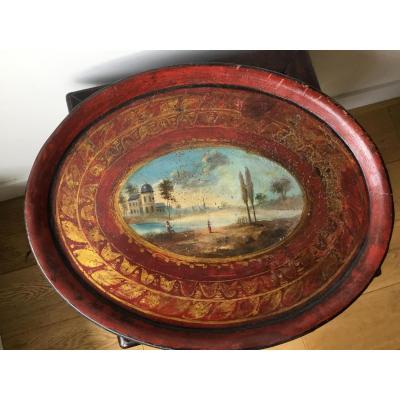 Tray In Painted Metal Early Nineteenth
