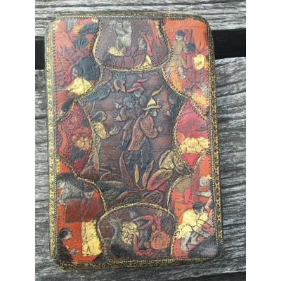 Stamped Leather Wallet, Chinese Decor