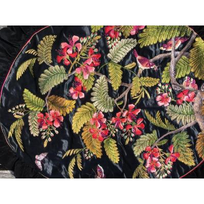 Coussin de Soie Brodé, Japon, Époque Edo