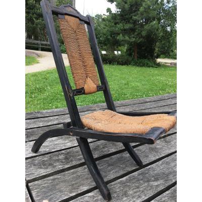 Folding Child's Chair In Blackened Wood, Napoleon III