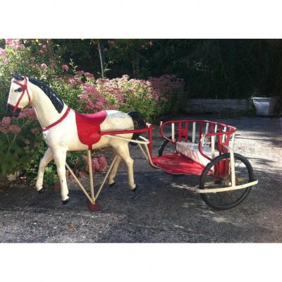 Sulky De Manège En Tôle, Années 50