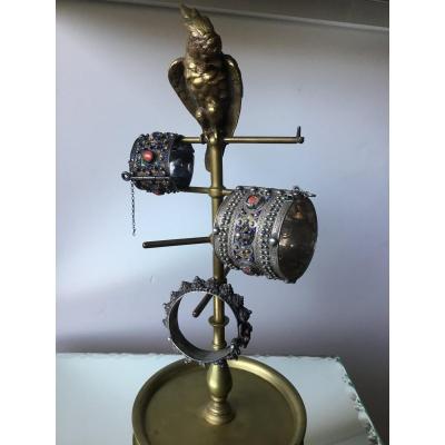 Holà Necklaces Or Bracelets, Gilt Bronze With Parrot, Nineteenth
