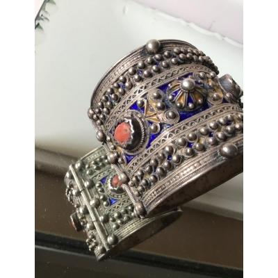 Large Kabylie Berber Articulated Bracelet (xixth Century).