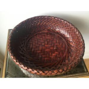 Large Japanese Woven Wicker Basket, Ikebana, Japan