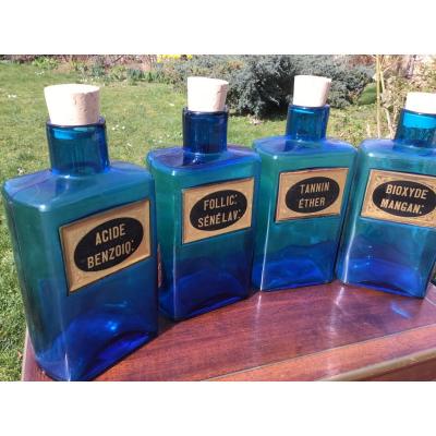 The Blue Glass Pharmacy Bottle, Around 1900