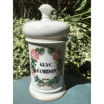 Pot Couvert De Pharmacie En Faience , XIXème