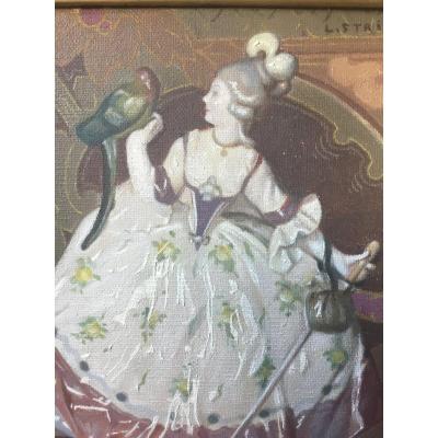 Meissen Porcelain And Japanese Fan By Louis Adolphe Stritt