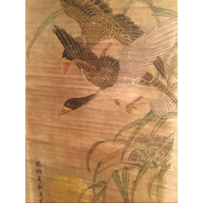 Painting On Roller Decor Of Wild Geese - China