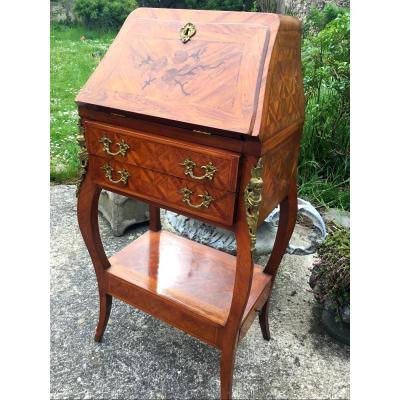 Small Lady's Desk With Inlaid Flap All Faces