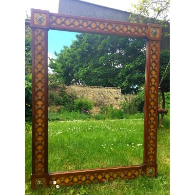 Large Mirror From The 40s With Braces, Stamped