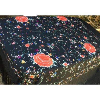 Double Face Embroidered Manila Shawl, Napoleon III Period