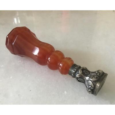 Seal To Seal Red Agate With 8 Cut Sides, Silver Matrix XIX