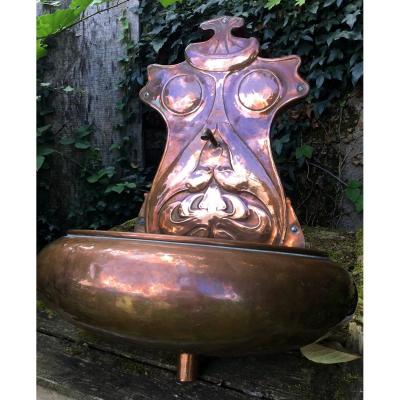 Grotesque, Anthropomorphic Copper Fountain