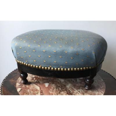 Footstool In Blackened Wood, Napoleon III, Late Nineteenth