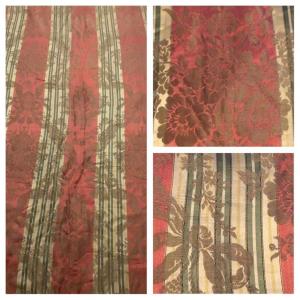 Tenture En Soie à Larges Rayures,  époque XIXème