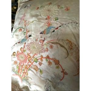 China, Embroidered Silk Ear Cover, Circa 1900