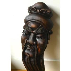 Grinning Dignitary, Carved Wood, China