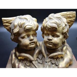 Winged Cherubs In Golden Wood, XIXth