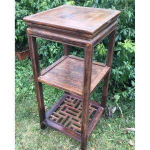 High Carved Wood Bolster, China, XIXth