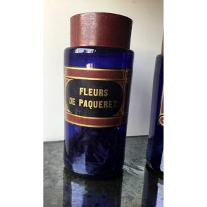 Rare Night Blue Glass Pharmacy Bottle, Napoleon III