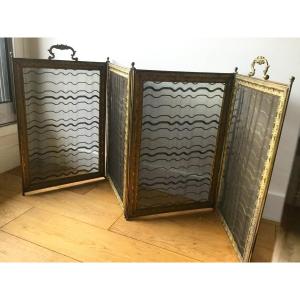 4 Leaf Fire Screen, Lion Handles