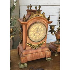 Fireplace Trim In Gilt Bronze And Pink Marble, XIXth