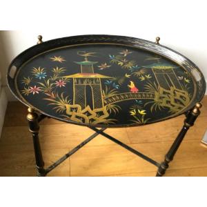 Coffee Table Metal Base And Sheet Metal Top Chinese Decor