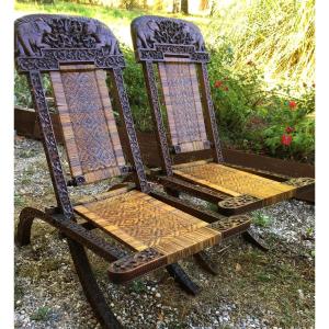 Pair Of Colonial Spirit Planter Armchairs, Circa 1900