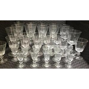 Louis Philippe Glass Service In Faceted Crystal