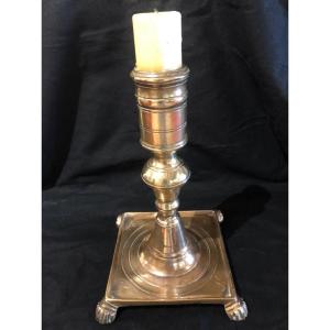 Large Bronze Candlestick Early XVII Eme Century